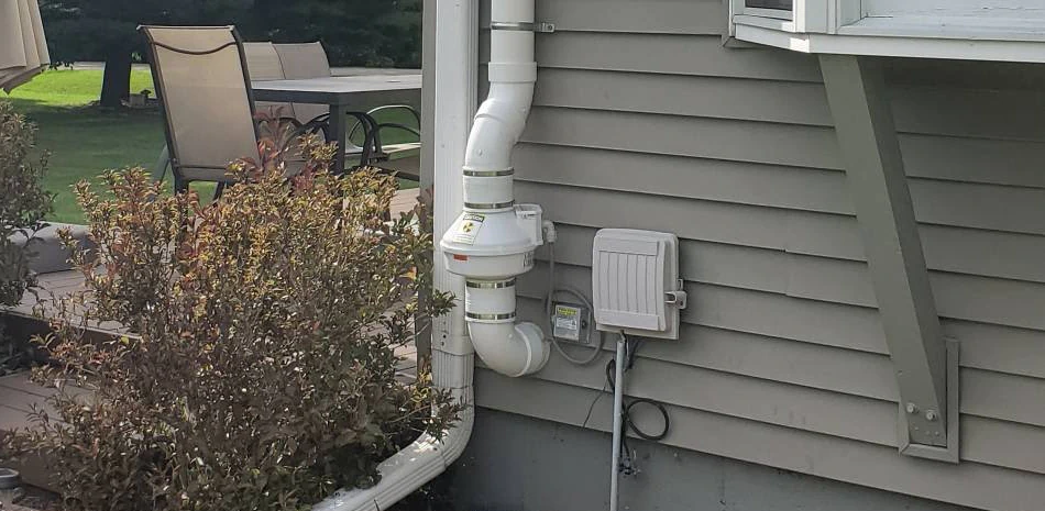 an upgraded external radon mitigated systems for a client